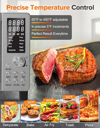 Bravo Pro Smart Air Fryer Toaster Oven Countertop Combo | 10-In-1 Cooking Functions, 1800W, 50-450°F, 21-Qt, Pfas-Free, Upgraded Super Convection4