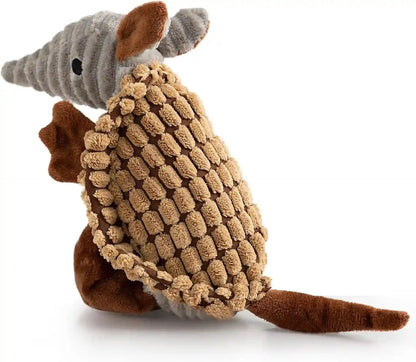 Hollypet Plush Dog Squeaky Toy Stuffed Armadillo Animal Pet Puppy Chew Toys with Clean Teeth for Small Medium Large All Breed Sizes Dogs, Gray, 8 In49