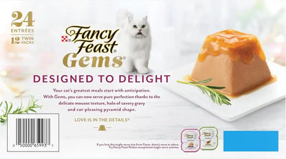 Fancy Feast Gems Pate Cat Food Mousse and a Halo of Savory Gravy Wet Cat Food Variety Pack - (Pack of 12) 4 Oz. Boxes9