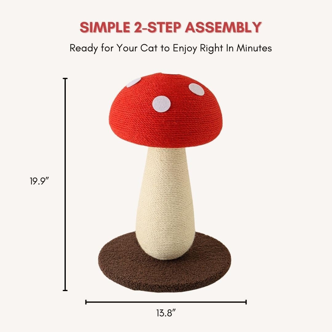 mushroom-cat-scratching-post-unique-design-sisal-wrapped-ideal-for-medium-and-small-cat-cat-scratcher-cute-with-100-sisal-covered-scratching-post