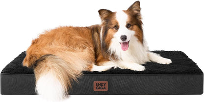 EHEYCIGA Orthopedic Dog Bed Large with Removable Washable Cover,Grey,41X27 | Egg Crate Foam Support,Durable Oxford Fabric,Non-Slip Bottom,Machine Washable,Soft Waterproof Plush Pet Bed Mat for Crate14