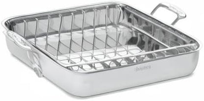 16-Inch Roasting Pan, Induction Compatible Premium Rectangular Roaster Pan with Rack, Stainless Steel Roasting Pan with Rack, Large Capacity, Dishwasher Safe6