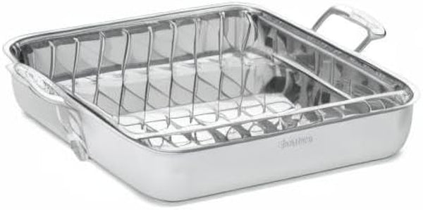 16-Inch Roasting Pan, Induction Compatible Premium Rectangular Roaster Pan with Rack, Stainless Steel Roasting Pan with Rack, Large Capacity, Dishwasher Safe6