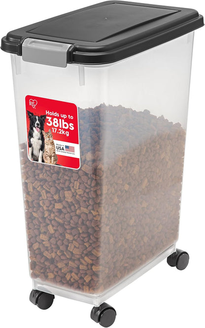 IRIS USA Dog Food Storage Container, Airtight, 30 Lb Capacity, Wheels | Airtight Seal Keeps Kibble, Bird Seed, and Pet Food Fresh While Wheels Provide Easy Mobility around the Home.8