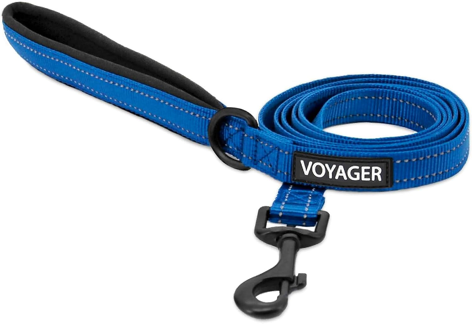 best-pet-supplies-voyager-nylon-dog-leash-fuchsia-small-5ft-in-length-5-8-in-width-reflective-soft-neoprene-handle-heavy-duty-metal-clips-for-running-walking-training