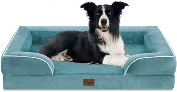 Comfort Expression Orthopedic Dog Bed for Extra Large Dogs with Bolster | Waterproof Dog Couch Bed with Washable Cover & Non-Slip Bottom, Supportive Egg Crate Foam XL Pet Bed, 42X30 Inch104