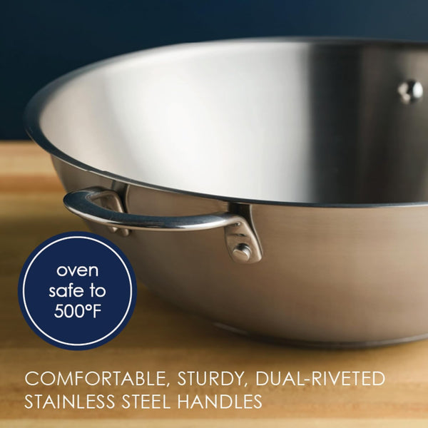 Professional Stainless Steel Wok/Stir-Fry Pan, Compatible with All Cooktops, Induction Ready, Dishwasher and Metal Utensil Safe, 14 Inch - Stainless Steel4