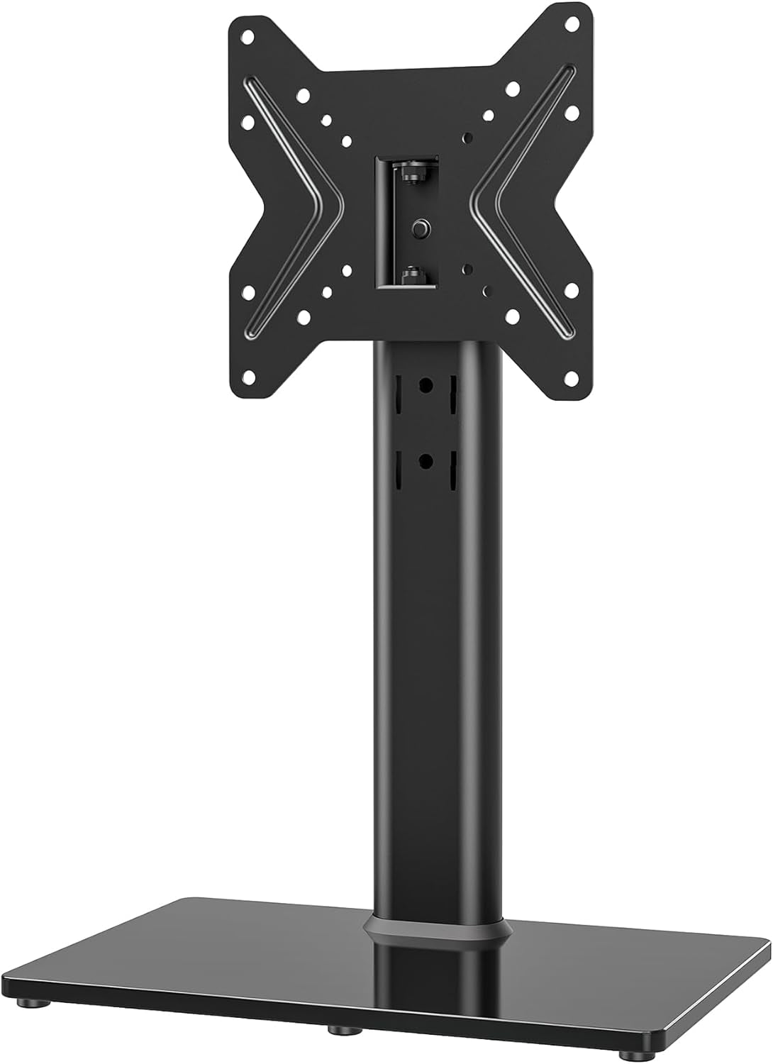 universal-swivel-tv-table-top-tv-stand-for-19-to-43-inch-tvs-with-90-degree-swivel-4-level-height-adjustable-heavy-duty-tempered-glass-base-holds-up-to-99lbs-ht02b-001