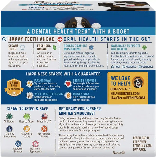 Bernie'S Charming Chompers Dog Dental Chews, Gut Support, 51-100 Lb, 24 Ct2