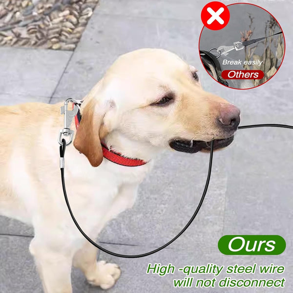2 Pack Chew Proof Leash Extension Heavy Duty Dog Leash Extender Chew Proof Dog Leashes Non-Tangle Connect Leashes for Any Collar Harness, Black3