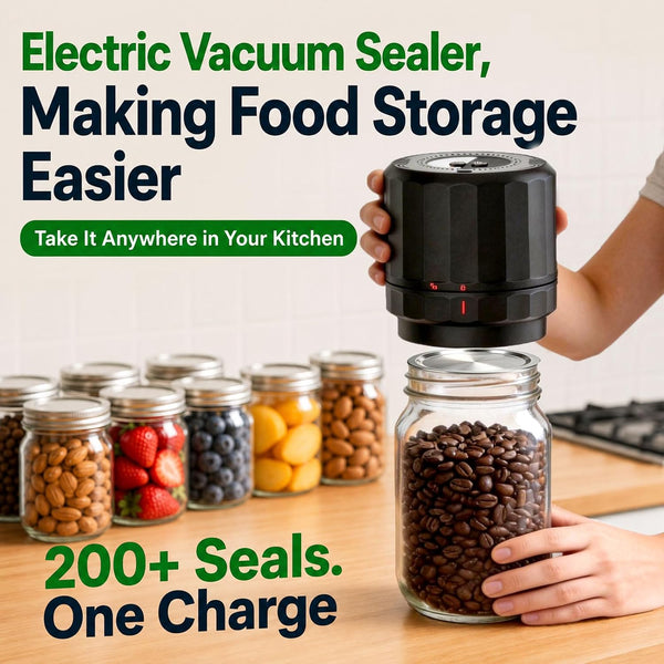 M11 Electric Mason Jar Vacuum Sealer Kit - with Wide and Regular Mouth Mason Lids, Jar Vacuum Sealer for Canning Jars, Vacuum Sealing Machine for Food Storage Black5