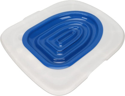 Reusable Cat Toilet Training Kit Universal round Elongated S ABS Trainer Tool for Kittens Pets Litter Box Alternative Potty System (White Tray, 1 Blue Inner Support)7