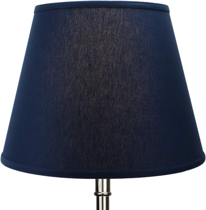 Lampshade 11" Top Diameter X 17" Bottom Diameter X 13" Slant Height with Washer (Spider) Attachment. for Use on Lamps with Harps (Navy)3