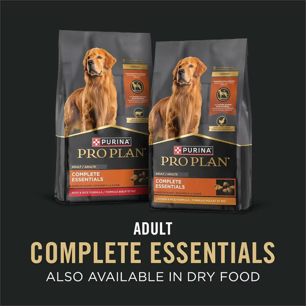 Purina Pro Plan Complete Essentials Wet Dog Food Chicken and Rice Entree and Beef and Rice Entree Variety Pack - (Pack of 12) 13 Oz. Cans8