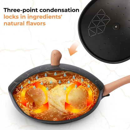 Bionic Turtle 12 Inch Nonstick Wok with Lid, Non Toxic, PFAS & PFOA Free, Dishwasher Safe, Compatible with All Stovetops, Durable Stir Fry Pan for Home Cooking4