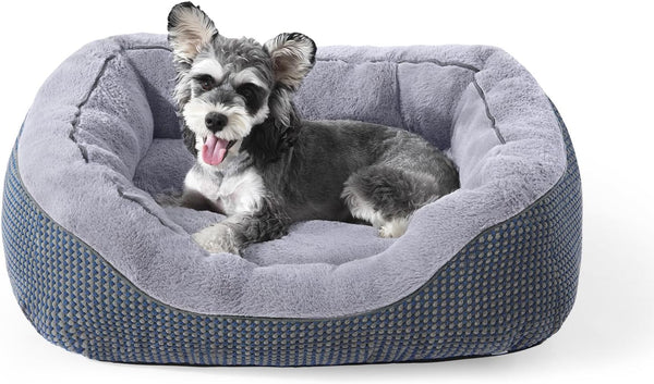 INVENHO Medium Dog Beds for Medium Dogs Washable, Rectangle Dog Bed Medium Size Dog, Orthopedic Dog Bed, Warming Soft Calming Sleeping Puppy Bed Durable Pet Bed with Anti-Slip Bottom M(30"X24"X9")50