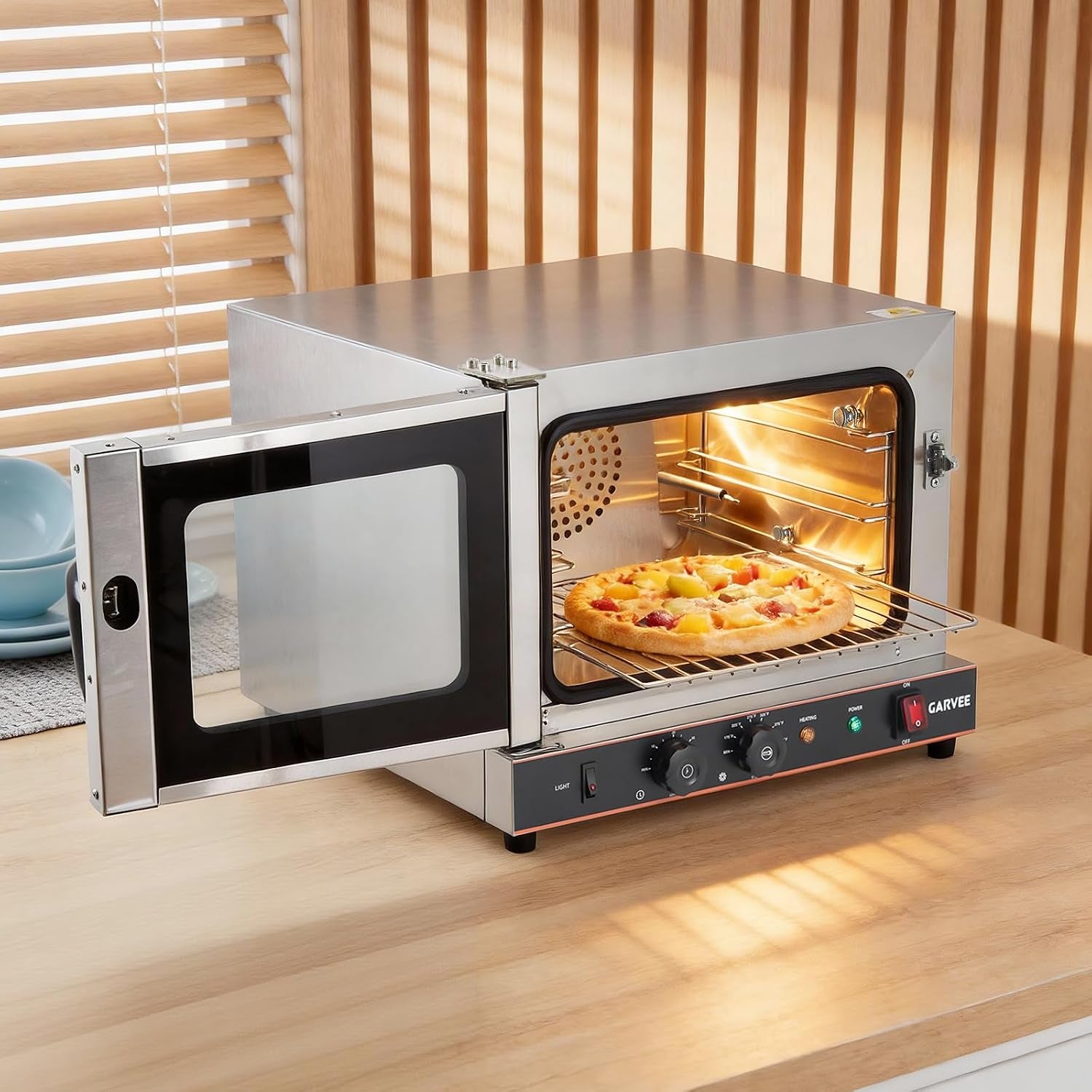 compact-22l-commercial-countertop-convection-toaster-oven-3-tier-air-fryer-1440w-adjustable-temp-30-c-300-c-half-size-stainless-steel-with-trays-wire-racks-kitchen-appliance
