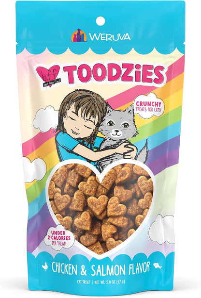 Weruva BFF Toodzies, Chicken and Salmon Crunchy Cat Treats, 2Oz Bag1