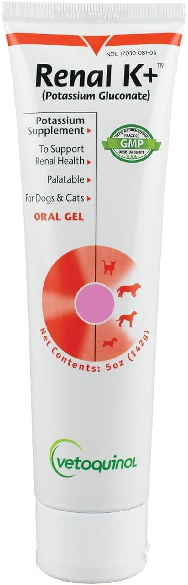 Vetoquinol Renal K - Potassium Supplement for Dogs & Cats - Supports Managing Potassium Levels - Palatable Gel with Maple Flavor - 5Oz1