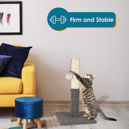 Pawbee 20" Cat Scratching Post with Hanging Ball, Modern Sisal Rope Pole, Scratcher Tower for Indoor Kitten5