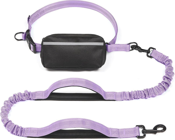 Iyoshop Hands Free Dog Leash with Zipper Pouch, Dual Padded Handles and Durable Bungee for Walking, Jogging and Running Your Dog (Large, 25-120 Lbs, Black)40