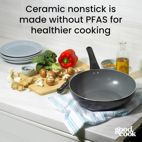 Everyday Stir Fry Pan Ceramic Nonstick Aluminum Deep-Walled Construction for Even Heating Non-Toxic PTFE & PFOA Free, 11.5-Inch, Black4