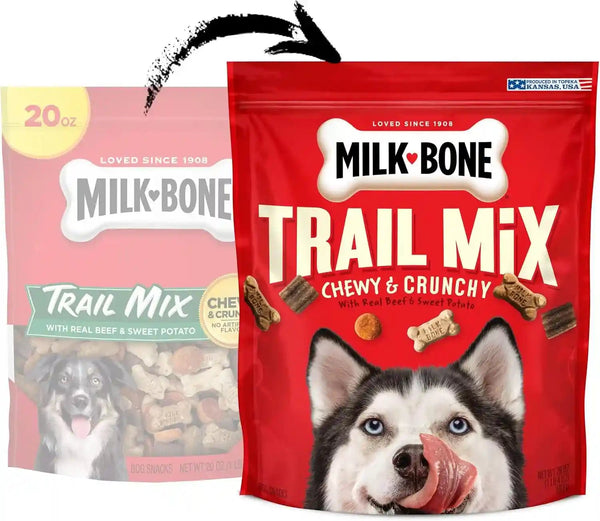 Milk-Bone Trail Mix Dog Treats, Real Beef & Sweet Potato Flavor, 20 Ounces | Made with Real Beef & Sweet Potato, Bite Sized Dog Treats in a Mix of Fun Shapes and Textures2