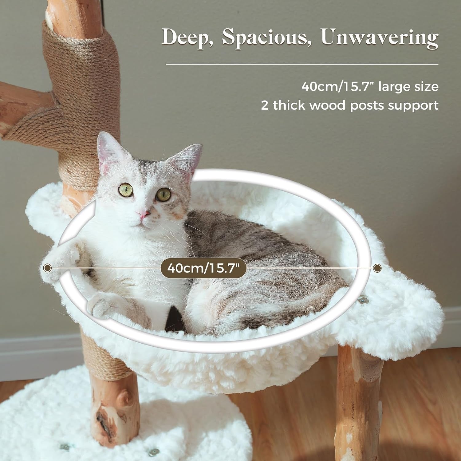 pawz-road-59-modern-cat-tree-natural-wood-cat-tower-for-large-cats-white-wicker-basket-bed-2-flower-perches-for-multi-cat-cat-tree-tower-with-large-condo-hammock-solid-wood-cat-tree-house