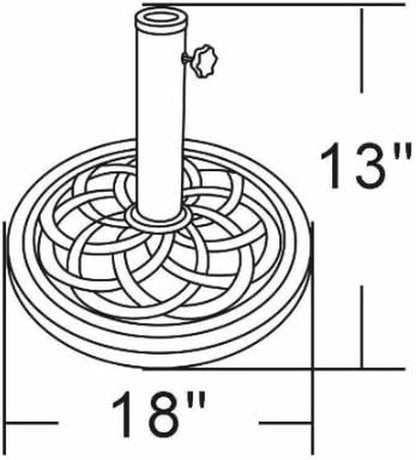 UBP18181-BR 18-Inch Cast Stone Umbrella Base, Made from Rust Free Composite Materials, Bronze Powder Coated Finish3
