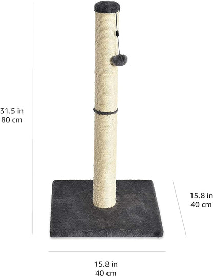 Amazon Basics Cat Scratching Post for Indoor Cats & Kittens, Medium (31.5"H), Cat Furniture with Dangling Ball Toy, Grey5
