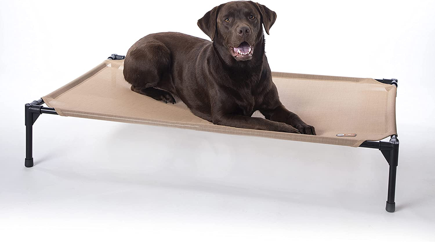 k-h-outdoor-elevated-dog-bed-cooling-raised-dog-bed-for-medium-large-pets-breathable-mesh-hammock-design-indoor-outdoor-washable-cover-portable-metal-frame-tan-large-42x30in
