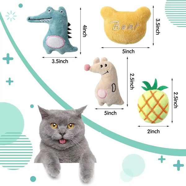 Gejoy 20 Pack Catnip Toys for Indoor Cat Plush Kitten Cat Chew Toys Catnip Kitten Entertaining Interactive Safe Teeth Cleaning Dolls(Lovely)2
