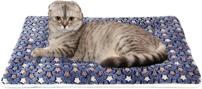 Mora Pets Dog Crate Pad - Ultra Soft Pet Bed with Cute Star Print, Washable Mat for Large Medium Small Dogs, Reversible Fleece Kennel Liner, Cat Bed 23 X 18 Inch Brown34