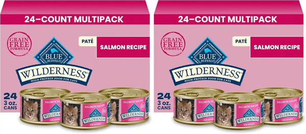 Blue Buffalo Wilderness Kitten Grain-Free Chicken Paté & Salmon Paté Wet Cat Food with DHA, High-Protein & Made with Natural Ingredients, Supports Healthy Growth & Development, 3-Oz. Each (6 Count)14