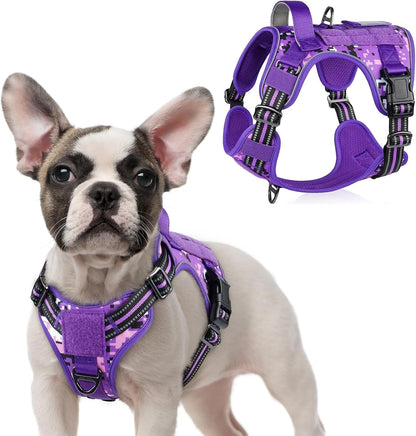 Rabbitgoo Tactical Dog Harness for Large, No Pull Military Service Vest | Molle & Handle, Heavy Duty, Adjustable, Reflective Straps, Easy Control for Training Walking, Black, Large71