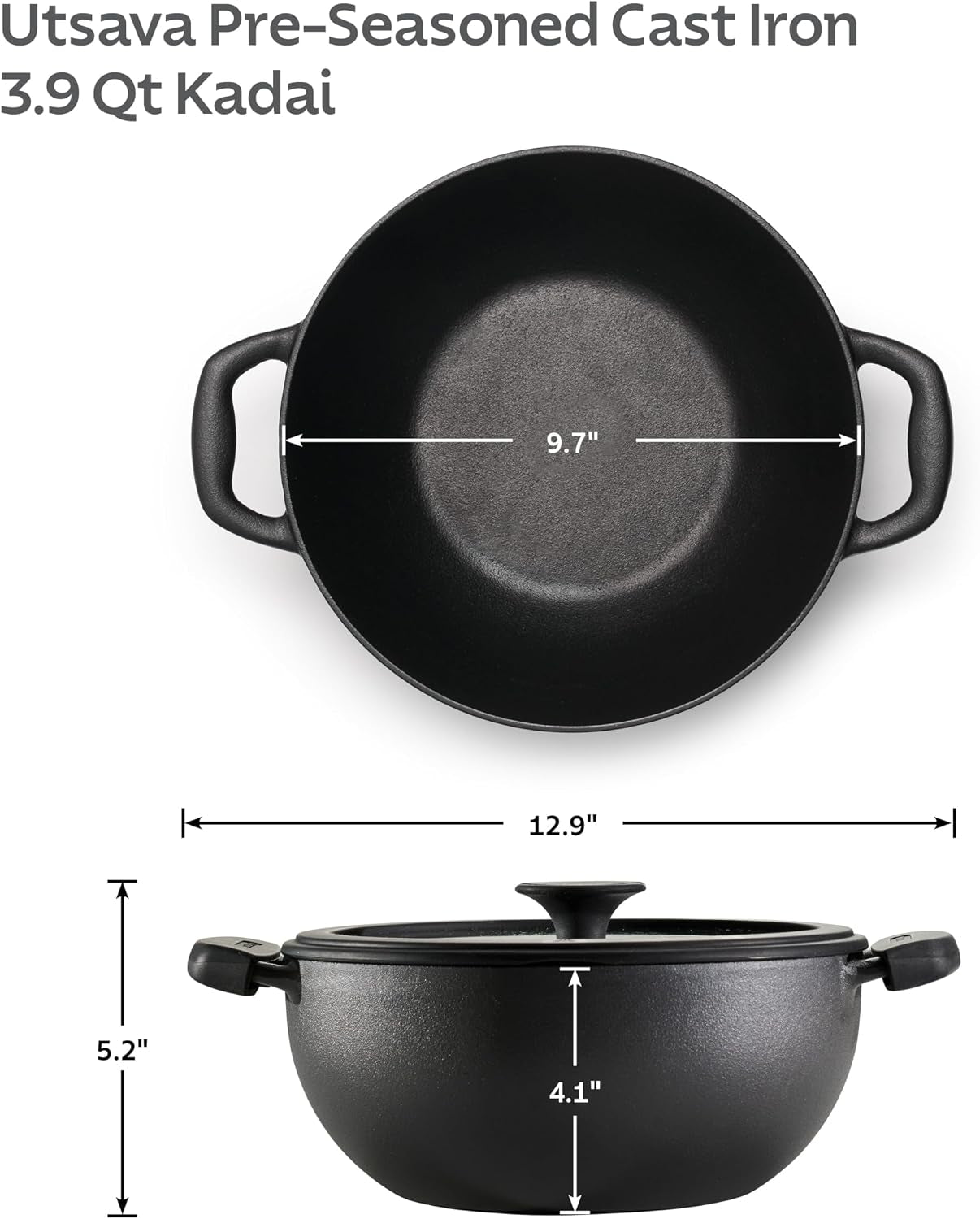 utsava-pre-seasoned-cast-iron-3-9-quart-kadai-with-lid-kadhai-pot-for-indian-cooking