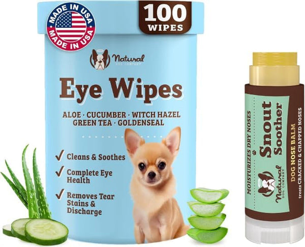 Natural Dog Company Wrinkle Wipes for Dogs, 100 Count, Hypoallergenic, Cleaning & Deodorizing, for Grooming Faces, Paws & Butts11