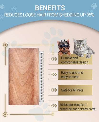 Dog Brush for Shedding | Pet Pro Grooming Tool, Cat Grooming Supplies, Deshedding Dog Brush | Combs for Daily Cleaning and Grooming of Pet Hair (4.3 Inch (M))5