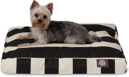 Majestic Pet Stripes Rectangle Medium Dog Bed Washable – Non Slip Comfy Pet Bed – Dog Crate Bed with Removable Washable Cover – Dog Kennel Bed for Sleeping, Polyester Fiber, Medium, Black24