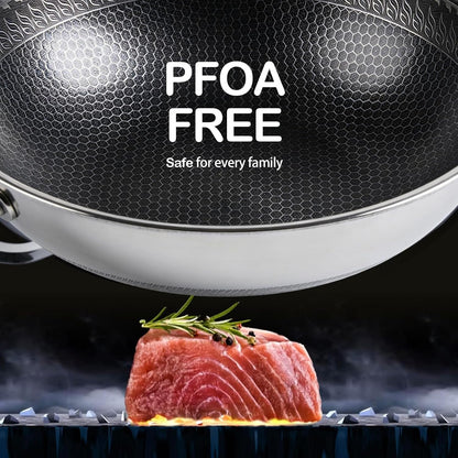 Hybrid Nonstick 12 Inch Stainless Steel Wok Pan with Lid – Snowclad Technology – Induction Compatible – PFOA Free – Dishwasher Safe – Ideal for Stir-Fry – Includes Lid at End6