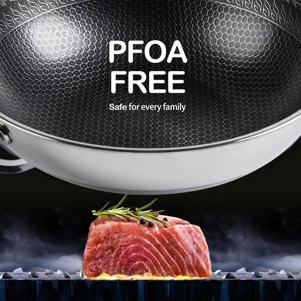 Hybrid Nonstick Stainless Steel Wok Pan 12 Inch with Lid – Snowclad Technology, Induction Compatible, PFOA Free, Dishwasher Safe, Ideal for Stir-Fry – Comes with Lid3