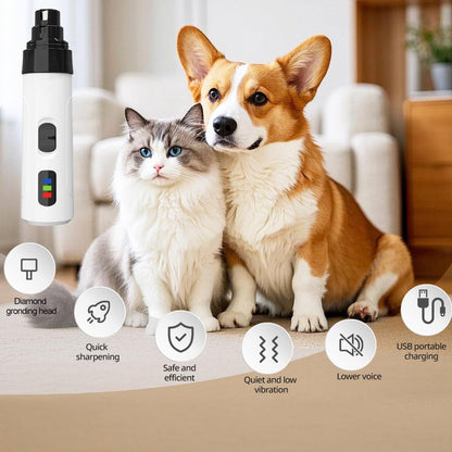 Silent Pet Nail Grinder for Dogs & Cats, 3 Grinding Heads | Professional 2-Speed Rechargeable Dog Nail Trimmer for Small/Medium Dogs & Cats, Painless Paw Grooming2