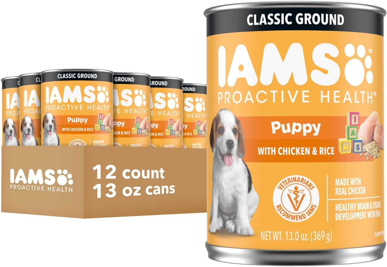 iams-proactive-health-puppy-wet-dog-food-chicken-13-oz-12-pack-real-chicken-omega-3-dha-for-brain-vision-omega-6-for-skin-coat-no-fillers-or-artificial-flavors-puppies-1-12-months