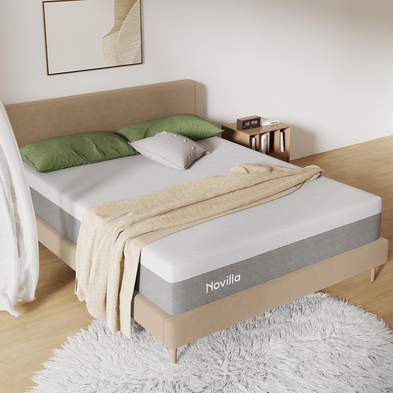 bliss-queen-size-mattress-12-inch-gel-memory-foam-mattress-queen-cool-night-sleep-pressure-relief-support-foam-for-spine-alignment-motion-isolation-medium-plush-feel