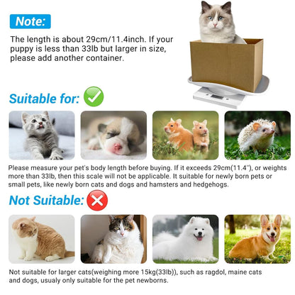 Digital Small Animals Scales for Weighing with Tape Measure, Puppy Whelping Scale Weigh Your Kitten, Rabbit with High Precision, Multifunction Electronic Baby Scales for Small Dogs2