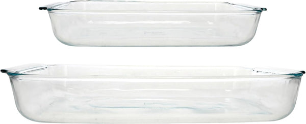 233 (3Qt) and 232 (2Qt) Clear Glass Baking Dishes - Made in USA | Clear Glass | Oven, Microwave & Dishwasher Safe | Ideal for Casseroles, Desserts & Meal Prep | Nesting Design4