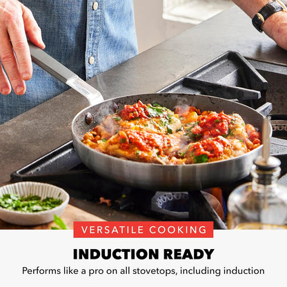 X Bobby Flay Stainless Steel 12 Piece Cookware Pots & Pans Set, Professional Grade Tri-Ply, Multiclad, Pfas-Free Ceramic Nonstick, Induction Suitable, Dishwasher & Oven Safe,Stay Cool Handles6