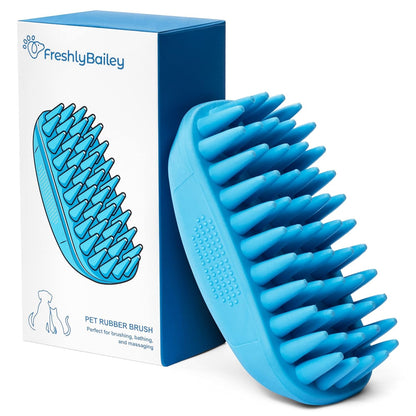 Rubber Curry Brush Dog for Short Haired Dogs - Soft & Gentle Deshedding Brush - Use Wet as Bath Brush or Dry for Grooming Loose Hair7