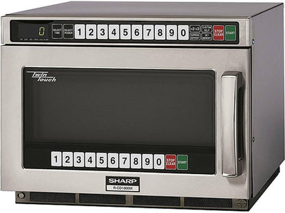 R-CD1800M Commercial Microwave Oven, Twintouch Heavy Duty with Dual Touchpads, 1800 Watts, 0.75 Cu. Ft. Capacity, Stainless Steel, 10 Memory Pads, 4-Stage Programming, Auto Voltage Sensor1