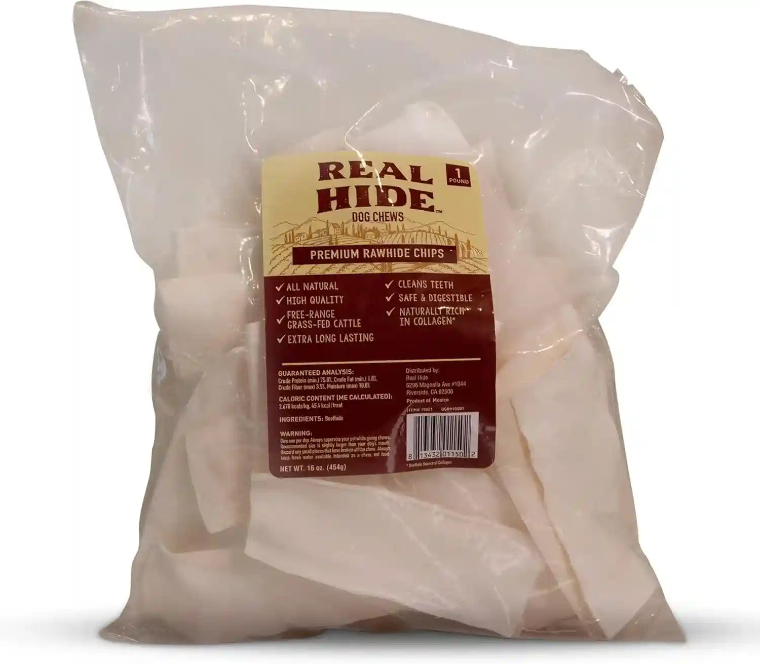 real-hide-all-natural-dog-chew-treats-rawhide-chips-1-pound-all-natural-chew-treats-premium-rawhide-chips-grass-fed-free-range-beef-hide-long-lasting-for-all-dog-sizes